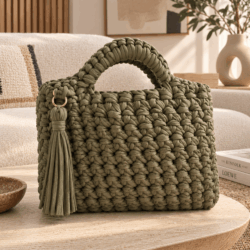 Τσάντα χειροποίητη olive green